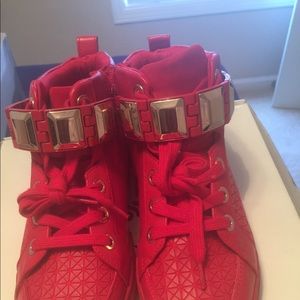 Aldo choilla red high top sneakers size 8